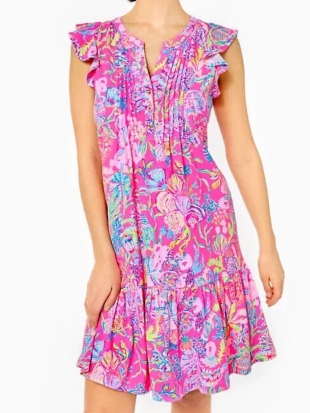 Lilly Pulitzer Sz XL Golda Dress Pink Isle Shell Me Something Good